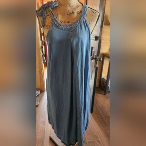 Womens Jessica London Plus Chambray One Shoulder Dress Sz 14.  04